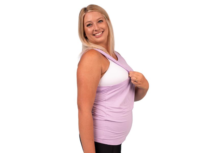 HOFISH Women's Breast Feeding Tops,Maternity Nursing Cami with Build in  Shelf Bra, Greyblackwhite, X-Large : : Clothing, Shoes &  Accessories