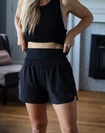Postpartum Running Shorts - Swift Shorts Black