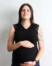V-Neck Breastfeeding Top - Willow Tee Black