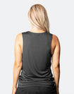 back view of an active mum wearing a raven breastfeeding top 