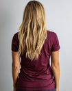 Back view of fig bamboo workout tee