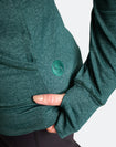 Back view of emerald green breastfeeding hoodie